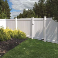Thumbnail for Linden 5 In. X 5 In. X 9 Ft. White Vinyl Routed Fence End Post