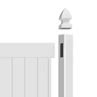 Thumbnail for Linden 5 In. X 5 In. X 9 Ft. White Vinyl Routed Fence End Post