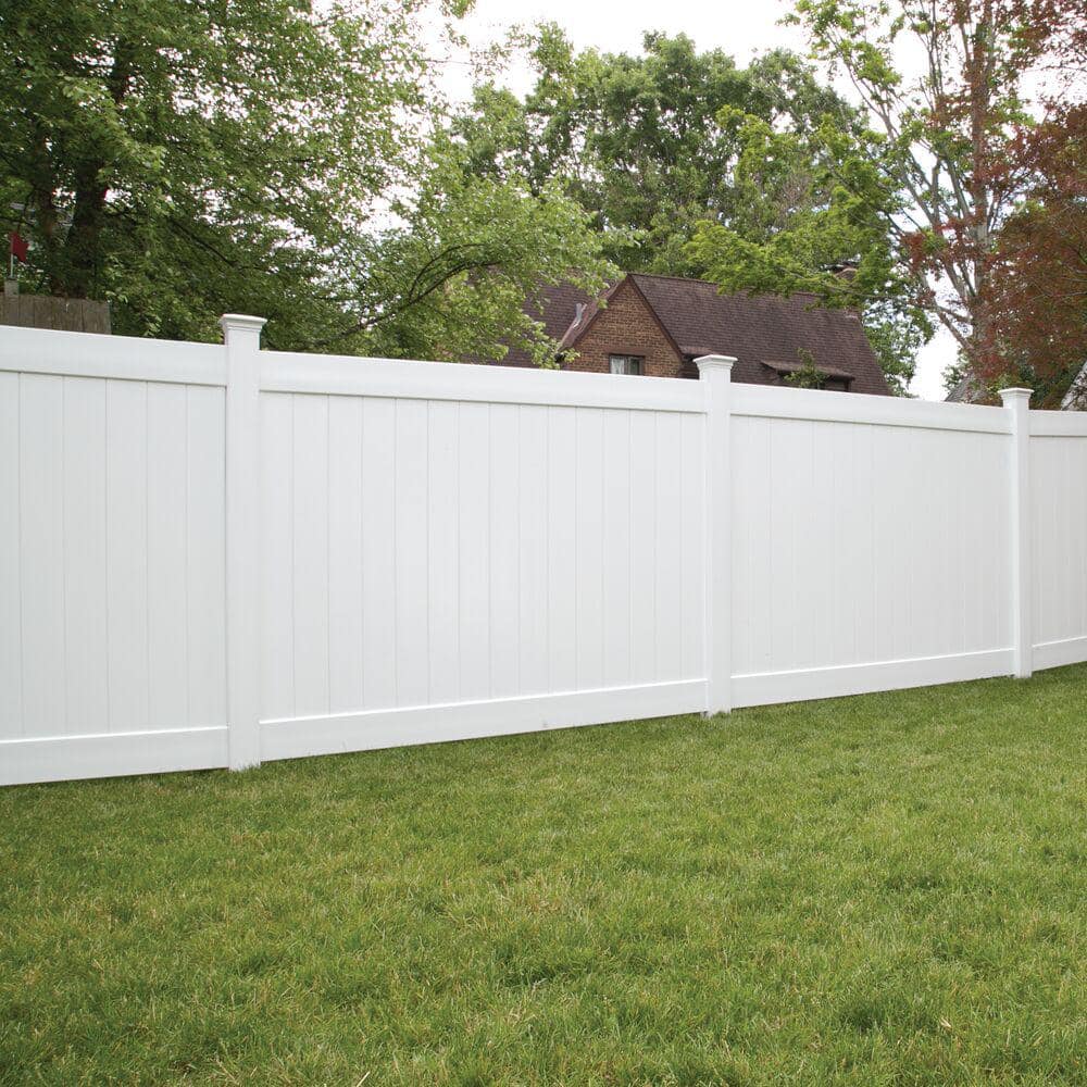 Linden 5 In. X 5 In. X 9 Ft. White Vinyl Routed Fence Line Post